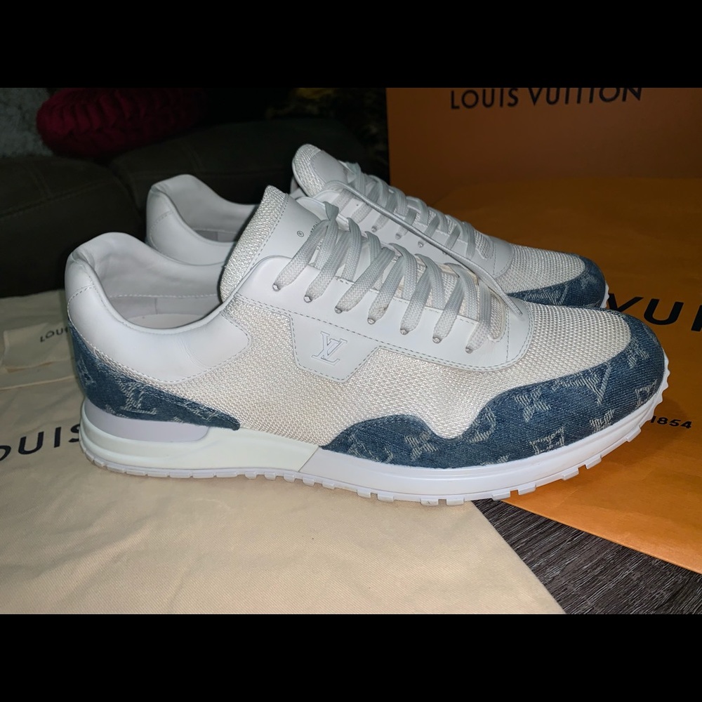 Authentic Louis Vuitton Run Away sneakers monogram denim leather size 11 - Picture 4 of 16